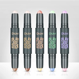 Multi Color Double End High Gloss Concealer Stick Shadow Pen Concealer Contour Silhouette Makeup Beginner Essentials Portable Suitable for All Skin Tones (03#Orange+Yellow)