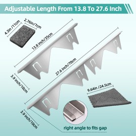 2 Pack Stainless Steel Stove Gap Covers Silver, Windspeed Stove Counter Gap Cover for Stove Gap Filler Gap Covers Between Stove and Counter Edge Gap Cover Length 13.8" to 27.6"