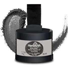 Polvo Koloret para retocar raíces: polvo negro natural para mujeres y hombres. Cubre las raíces al instante y elimina las canas. Corrector de la línea