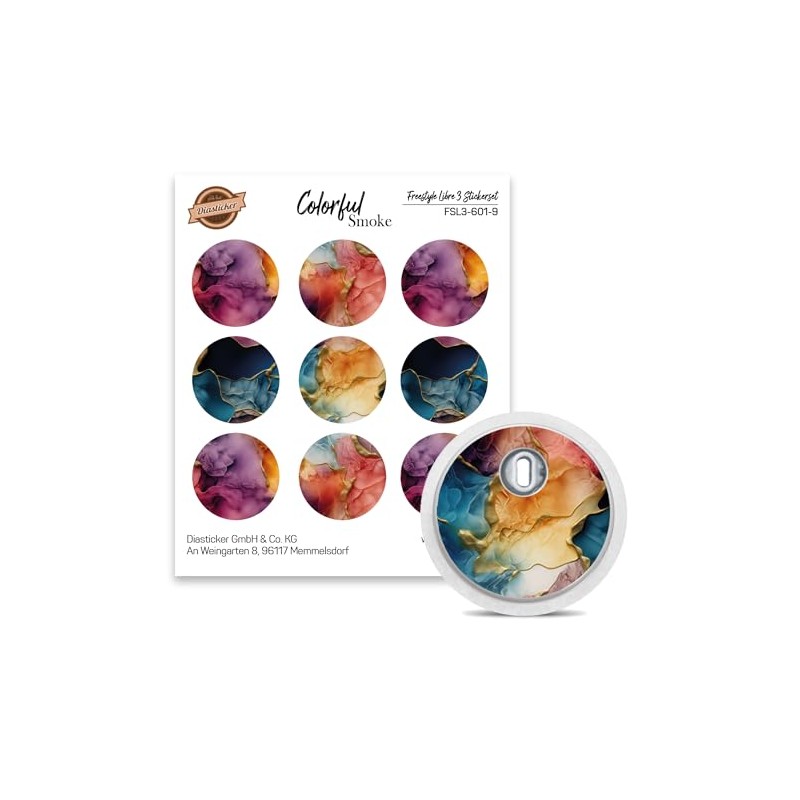 FreeStyle Libre 3 Sensor Stickers – Set of 9 Colourful