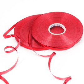 50m x 2 Rolls Shiny Red Ribbon for Balloons Curling Ribbon Red Balloons Ribbon, Balloons String Decoration Ribbon for Gift Wrapping Christmas Birthday Crafts Wedding Party Ribbon Red 5mm