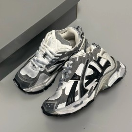 Breathable Retro Paris Style 7 Runner Dad Shoes Unisex Sporty Couple Sneakers Fashionable Mesh Lining Rubber Sole DropshippingColor: Black white gray, EUR Size: 43