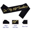 Novaflare It's My 16th Birthday Sash, Black Gold Birthday Sash