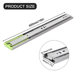 Eagles Soft Close Drawer Slides, Buffer Damping Thickened Silent Black Cold-Steel Ball Bearing Full Extension Heavy Duty Drawer Rails 3 Folds 150 LB (16''(40cm) Drawer Slides-Stainless Steels)