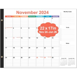 Large Desk Calendar 2025-2026 - 22" x 17" Desk Calendar from January 2025 - June 2026, Desktop Pad Calendar Perfect for Planning and Organizing In Your Home, School or Office, Colorful