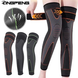 Non-slip Knee Pad, 1 Count Elastic Long Leg Sleeve Bandage, Pressurized Knee Pad, Running Sports Warm Leg Accessories:_Black_one size fits all