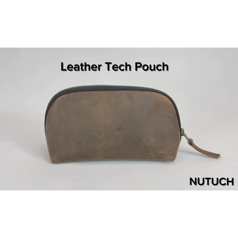 NUTUCH Leather Tech Pouch for Cables Chargers Phone | Tech