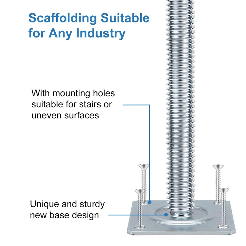 18" Scaffold Adjustable Leveling-Jack Parts - Yzzwer Galvanized Solid Threaded