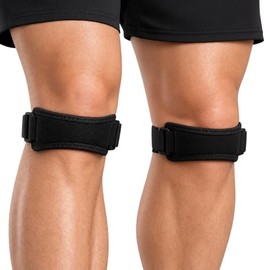 Patella Tendon Knee Strap Brace - Pain Relief and Support - Universally Sized (2 Pack) Corrects Knee Alignment and Prevents Injury - For Men and Women Physio Recommended