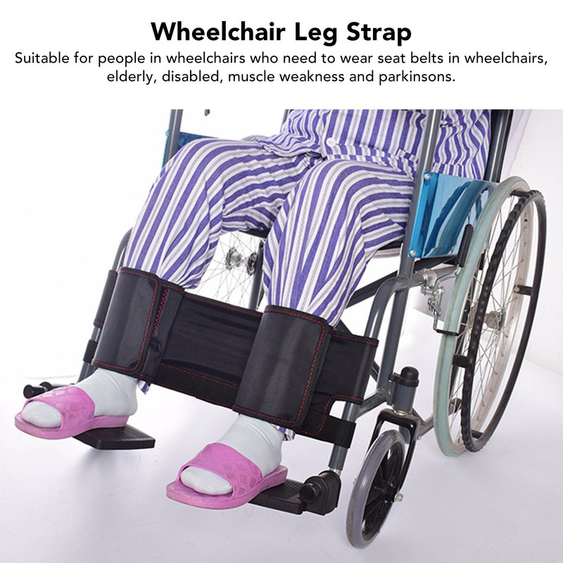 Wheelchair Leg Strap Black Wheelchair Foot Rest Restraint for Elderly