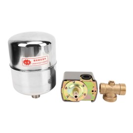 Water Pump Pressure Switch Stainless Steel Pressure Tank Copper 4 Way Check Valve Self Priming Pump Controller 110‑