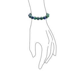 Bling Jewelry Set of Two Stackable Semi Precious Gemstone Strand Green Blue Azurite Brown Organic Color Earth Tone Jasper Round Ball Bead 12MM Stretch Bracelet For Women Men Unisex