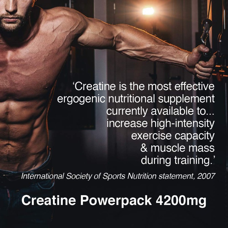 Creatine Monohydrate Capsules High Strength, 4200mg, ALA, Vitamin D B12,