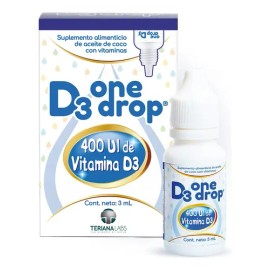 Suplemento D3 ONEDROP en gotas | Frasco de 3ml | Vitamina D3 + E | Sin azúcar