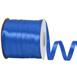 LoomJoyz Royal Blue Satin Ribbon 3/8 inch x 200 Yards Fabric Ribbon Ideal for Art Gift Wrapping Flower Bouquet Crafts Weddings Floral Arrangements Bows
