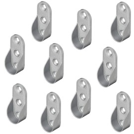 Gedotec Side Wall Wardrobe Rail Bearing Oval Clothes Rail Holder Made of Metal OVA Wardrobe Rail Holder for Oval Rod Nickel-Plated Steel Pack of 10 Wardrobe Rail Hanger for Wall Mounting