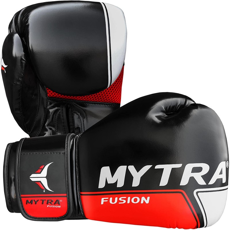 Mytra Fusion Boxing Gloves Air Tech SL-6 Training Gloves (Black/Red,