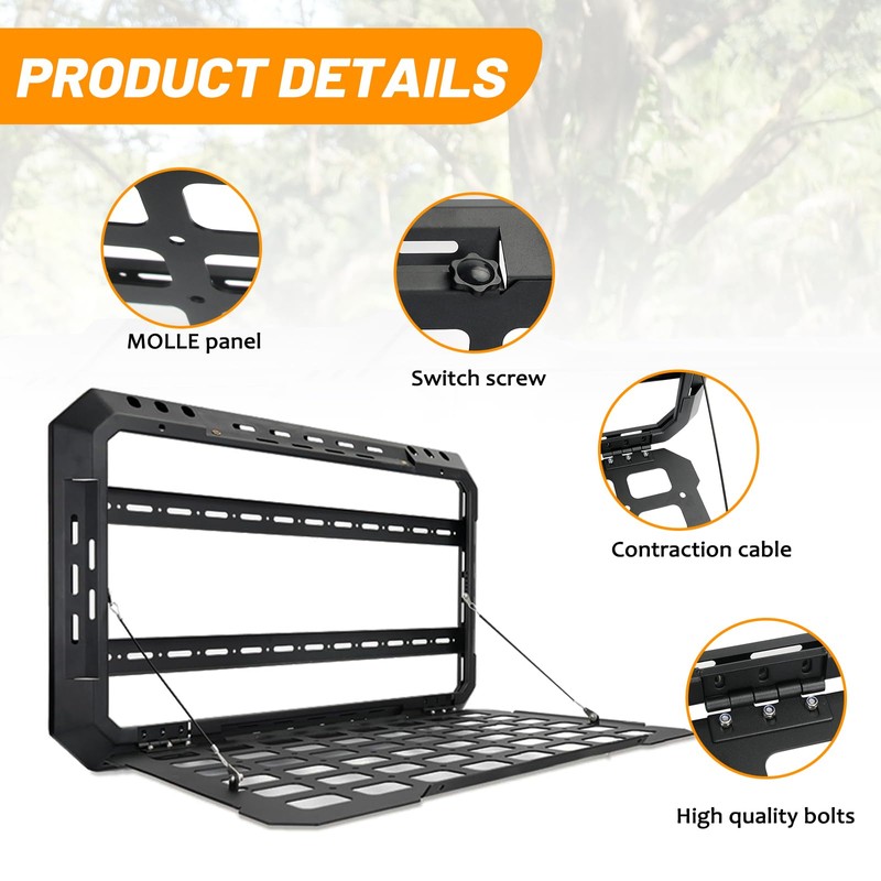 Rear Window Storage Table Molle Panel Flank Kit Rear Foldable