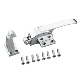 MroMax Zinc Alloy Adjustable Latch Spring Loaded Handle Grip 165mmx69mm for Walk-in Freezer Door Chrome Plated 1Pcs