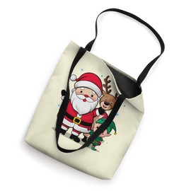 Santa Claus Reindeer Elf Holiday Christmas Tote Bag