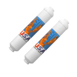 IPW Industries Inc-Omnipure - (K2567-JJ) - 10" x 2" GAC with 0.5 lb of KDF-55 Inline Filter 1/4" OD Quick Connect 2 Pack