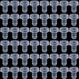 ANCIRS 50 pcs Glass Top Table Bumpers with Stem, Anti Slip Pads for 3/16 Inch Holes, Clear Rubber Grippers, Patio Table Spacers for Furniture (0.19inch)