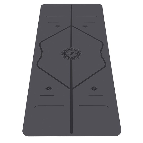 Liforme Gratitude Yoga Mat - Patented Alignment System, Warrior-like Grip, Non-slip, Eco-friendly and Biodegradable, sweat-resistant, Long, Wide and Thick - Gratitude Special Edition (Gray)