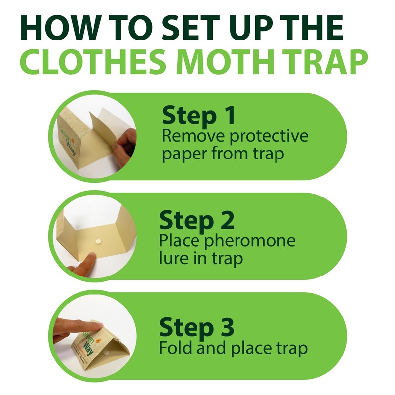 Greenway Clothing Moth Traps with Powerful Pheromone Lures for Effective,