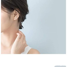 Sterling Silver Small Hoop Earrings with Cubic Zirconia Earring Ear Piercing Hypoallergenic Sensitive Ears, 18K White Gold Plated