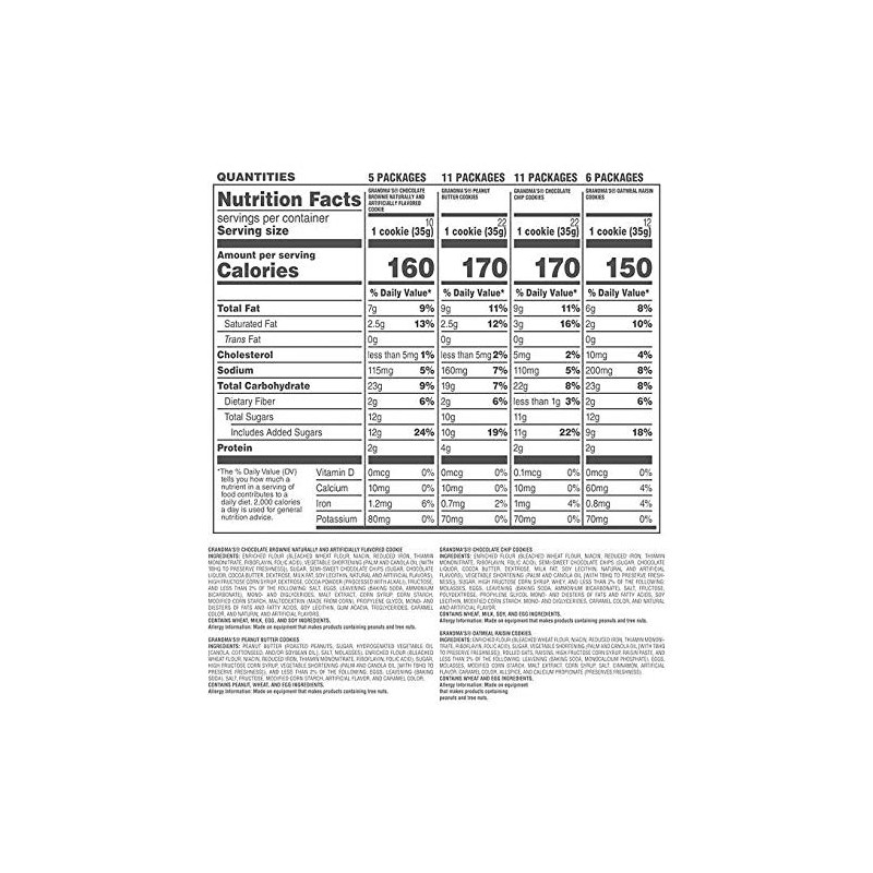 Grandma's Expect More Homestyle Cookies Variety Pack 2.5 oz, 33-count