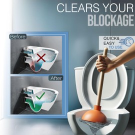 The Plunger I Sink Plunger, Plunger Sink Unblocker 140 mm Large, Perfect Plunger Shower Unblocker, Toilet, Bathtub or Sink in Top Craftsmanship Quality Made for The United Kingdom