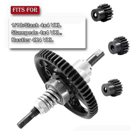 hopsupRC Metal Slipper Clutch Eliminator Differential Locker Gear 54T with 15T/17T/19T Pinions Gear Sets Upgrades Part for 1/10 Slash/Rustler/Stampede VXL 4X4 RC Car,Silver