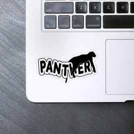 'Black Panther' Clear Sticker Decal – Waterproof Film for Windows, Cars, Walls & Crafts, Medium (100mm) (DC00117469)