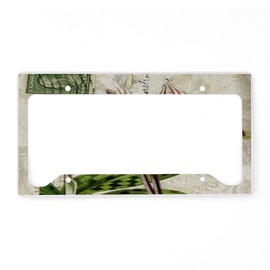 CafePress Orchid French Botanical Art Paris Fashion License Aluminum License Plate Frame, License Tag Holder