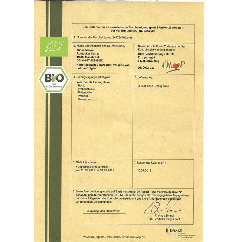 ImkerPur Organic Flower Pollen 200 g in Premium Beekeeper Quality