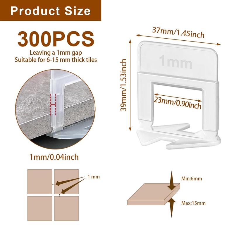 Pack of 300 Pull Tabs Tile Spacers Tile Levelling System