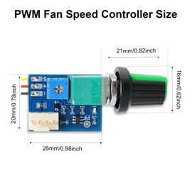 AYWHP 1 PCS PWM Fan Speed Controller,2 Pin Ports,DC 0-12V 1 Draht 4P PC CPU 1 Kanäle Lüfter Fan Speed Controller regler schalter PWM lüftersteuerung für PC Gehäuse
