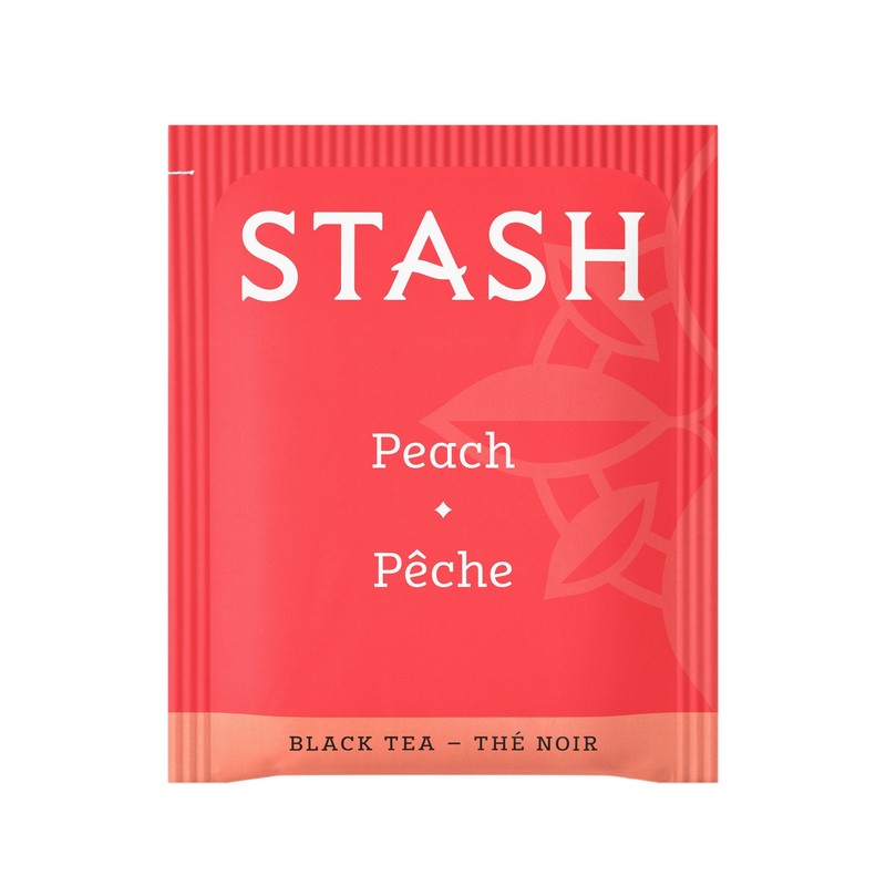 Stash Tea Peach Black Tea, 6 Boxes With 20 Tea