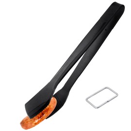 Silicone Kitchen Cooking Tongs, Premium Stainless Steel Silicone Barbecue Clamp, Multipurpose BBQ Clamp Spatula for Gripper Bread Clip, Fried Steak Clamp, Flipping Fish, Toast Salad Tongs（11 Inch）