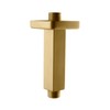 DEOLER Brushed Gold Shower Arm with Flange, Square, 4 Inch,