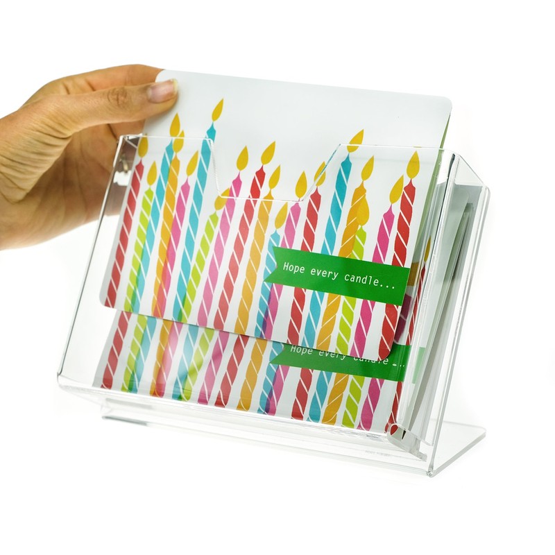 SOURCEONE.ORG Source One Deluxe Clear Acrylic Countertop Greeting Card Display