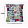 Rastogi Handicrafts Handmade Patchwork Cushion Pillow, Sari Patch Throw Pillow