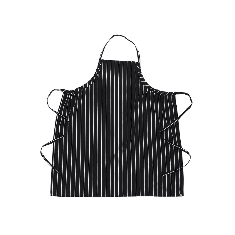 Chef Works Unisex Englische Kochschürze, Schwarz mit Kreidestreifen, Einheitsgröße