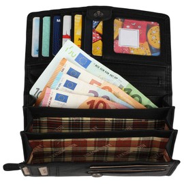 Hill Burry Wallet for waiters - unisex | genuine leather | robust workmanship and excellent handling | professional wallet for waiters | many compartments, black