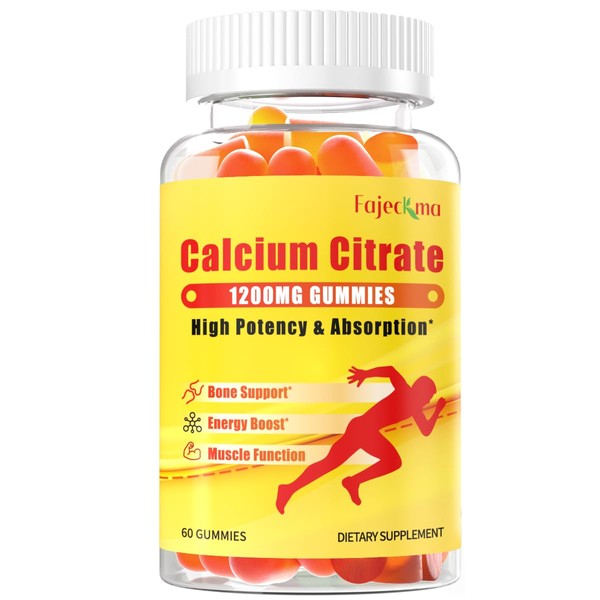 1200mg Calcium Citrate Gummies for Adult: Sugar Free Vegan Vitamin