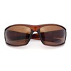 Mens Polarized Biker Wrap Around Plastic Rectangle Sport Sunglasses (brown)