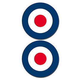 2 x 150mm 6" Glossy Vinyl Stickers - RAF Roundel The Who Mod Target #0215 (Static Cling for Windows)