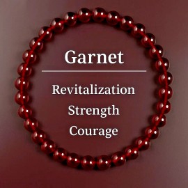 Unbranded Natural Garnet stone Beaded Bracelet Red Gemstone Stretch Women's Bracelet Gift