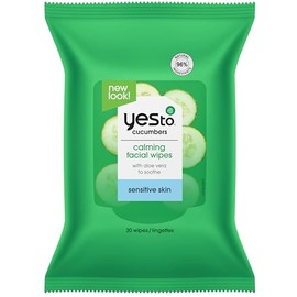 Yes To Face Wipes for Women and Men, Sensitive Facial Cleansing Wipes for use as a Make Up Remover, Cleaning, Soothing, Cucumbers Aloe Vera