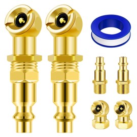 2 Packs Closed Ball Air Chucks, Tire Inflator Gauge Nozzle for Tire Inflator Gauge, Portable Ball Air Chuck with 1/4" NPT Standard Quick Plug, Air Compress Accessories